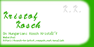 kristof kosch business card